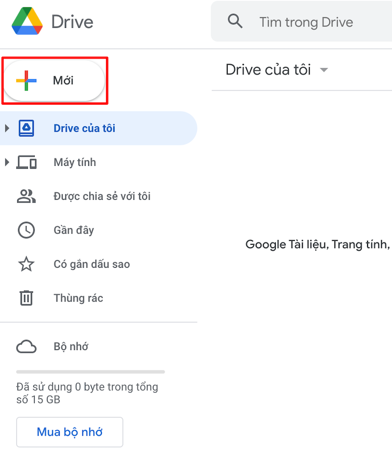 Tải tài liệu lên Google Drive