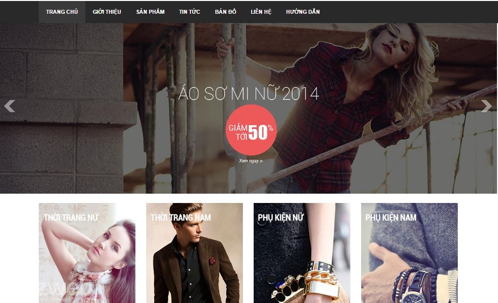 Giao diện website thương mại điện tử kinh doanh thời trang